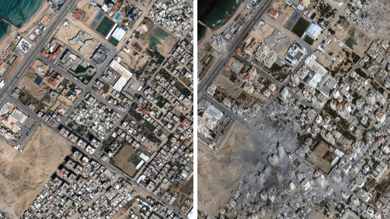 Imágenes de satélite muestran la destrucción causada por el ataque de Israel a Gaza