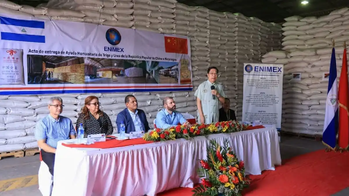 República Popular de China entrega ayuda Humanitaria de trigo y Urea a Nicaragua
