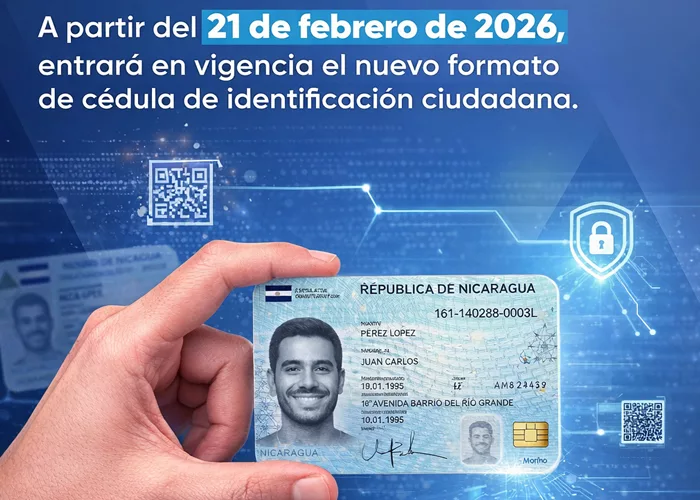 Nuevo formato de cédula que entra en vigor este febrero en Nicaragua