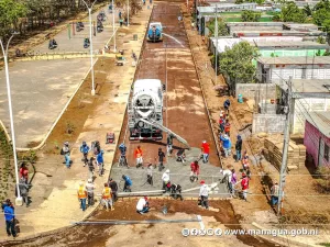 Villa Jerusalén mejora su acceso vial con 15 cuadras en construcción de concreto hidráulico