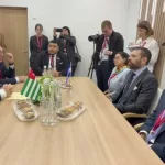 Presidente de Abjasia recibe a delegación nicaragüense en el Foro Económico Internacional de San Petersburgo