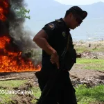 Autoridades policiales ejecutan inceneración de 475 kilos de droga ocupados en Río San Juan