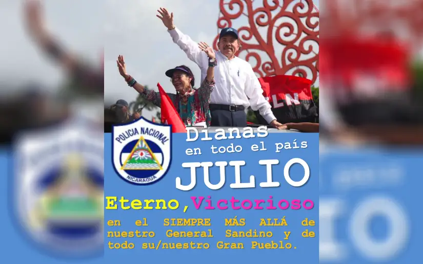 Dianas “TOD@S JUNT@S, TOD@S SANDINISTAS, SIEMPRE MÁS ALLÁ, NUESTRA VICTORIA ÉS LA PAZ!”