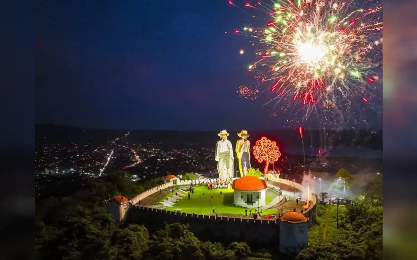 Compañera Rosario Murillo destaca homenaje a los Héroes Nacionales con figuras iluminadas en El Coyotepe