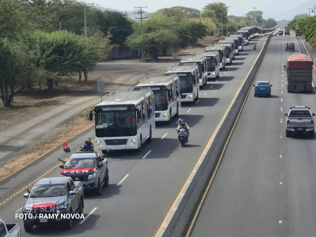 Nicaragua recibe nuevas unidades de transporte procedentes de China