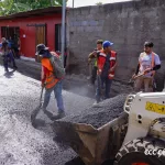 Alcaldía de Managua avanza con la pavimentación de calles en el barrio Omar Torrijos